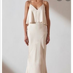 Shona Joy Cream Luxe Bias Slip Dress